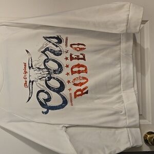Coors White Sweatshirt with Rodeo Print